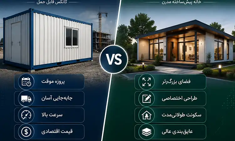 مقایسه کانکس و خانه پیشساخته